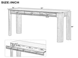 TREXM Rustic Console Table with Curved Corners for Safety, Entryway Table with 3 Concealed Drawers, N715P361525P