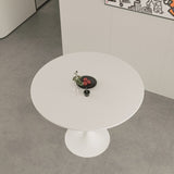 31.5" White Round Dining Table, Tulip Table Kitchen Dining Table 2-4 People with MDF Table Top & W2189131694