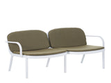 Luna Outdoor Patio PP Loveseat, White Frame with Green Cushion N775P272741W