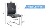 Luxury Simple Arch Chair - Set of 2 Dark Gray PU Material High Resilience Dining Chair with Arched W1151P154867