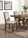 ZNTS Transitional Style 2pcs Side Chairs Rustic Oak Solid wood Beige Fabric Dining Room Furniture Chair B011P197294