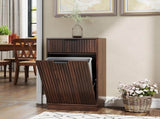10-Gallon Woodgrain Tilt-Out Trash Can Cabinet Wooden Garbage Recycling Cabinet with Wave-Textured 46943397