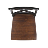 ZNTS Roshan Farmhouse Acacia Wood Dining Chairs, Black / Walnut 62888.00BWALN