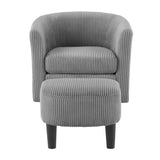 Swivel Accent Chair 360&deg Comfy Recliner Corduroy Arm Chair Single Sofa with Ottoman for Living Room W2582P179933
