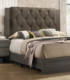 ZNTS Contemporary 1pc Queen Size Bed Bedroom Furniture Tufted Design Headboard Rubberwood 1pc Bedframe B011P236787