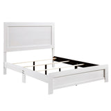 White Finish Queen Size Panel Bed Wooden Bedroom Furniture 1pc, Bed in a Box B011P248609