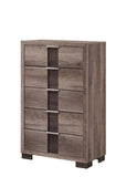 1pc Contemporary Chest Five Drawers Metal knobs Brown Gray Finish Bedroom Wooden Furniture B011P255294