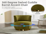 COOLMORE 360 Degree Swivel Cuddle Barrel Accent Sofa Chairs, Round Armchairs with Wide Upholstered, W395102773
