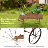 Wooden plant frame with wheels, Brown planting pot 65077135