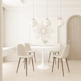 31.5" White Round Dining Table, Tulip Table Kitchen Dining Table 2-4 People with MDF Table Top & W2189131694