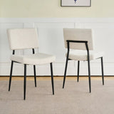 ZNTS Modern Beige simple velvet dining Fabric Upholstered Chairs home bedroom stool back dressing W210132720