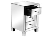 3-Drawer Mirrored Bedside Table MDF Cabinet with Mirrored Drawers Silver 12480391