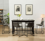 Bronco Antique Wood Finished Counter Height Dining Set Table and Six Gray Chairs T2574P195181