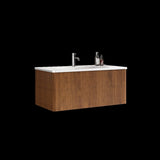 ZNTS U048-Etna36W-305 Etna 36" Striped Walnut Bathroom Vanity with White Ceramic Sink, Wall Mounted W1865140820