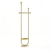 Clothing Rack, Golden Metal Freestanding Heavy Duty Clothes Rack with Marble Base, Multipurpose 04121908