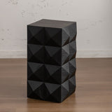 23.62"Height Three-dimensional Embossed Pattern Design Retro Side Table Retro Furniture Black W757P183205
