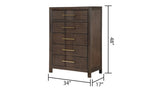 Modern Style 5-Drawer Chest Made with Wood in Walnut B009139181