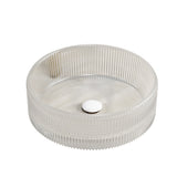 SONNY 14'' Bathroom Round Crystal Glass Sink without Faucet, Transparent W2615P318240