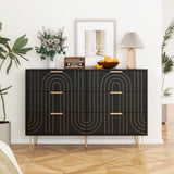 Modern 6 Dresser, Modern Dresser with Metal Handles, Storage Chest of, Wide Dresser W688P170443