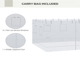 White 10' x 10' Canopy Screen Walls for Patio Party, Replacement Netting with 6 Service Windows 63171321
