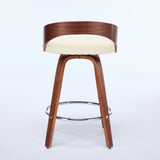 Bar Stools Set of 2, Swivel Bar Height Stools with Low Back, Wood Bar Chairs with Soft Cushion Seat, W1143P173432