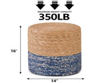 (SKU06286439Ottoman Poof, Natural Seagrass Poufs, Hand Weave Round Footstool, Pouffe Accent 05943599
