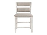 Modern Farmhouse Counter Height Chairs Set of 2 Antique White Finish Upholstered Seat Back Dining B011P416552