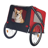 ZNTS Dog Bike Trailer, Breathable Mesh Dog Cart with 3 Entrances, Safety Flag, 8 Reflectors, Folding Pet W321P205607