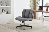 ZNTS Armless Desk Chairs with Wheels Office Chair Vanity Chair with Technical Cloth Adjustable Swivel W2725P207702