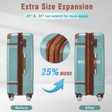Hardshell Luggage Sets 3 Pieces 20"28" Luggages and Cosmetic Case Spinner Suitcase with TSA Lock N732P171585M