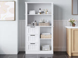 3-Door 3-Drawer 4-Layer Bathroom Cabinet, White 79610035