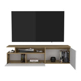Selma Floating 63" Wide Tv Stand with Two Cabinets, Six Shelves, Cable Management , Entertainment B200P286944