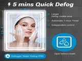 LED Bathroom Mirror 36" x 28" Front and Backlight, 5 Mins Defog, 5MM Full HD Reflected Wall Mounted T3177P284018