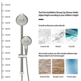 5" Multi Function Dual Shower Head, with Adjustable Slide Bar,Chrome W124381489