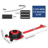 3T Square Handle Foldable Airbag Jack Red 69520061