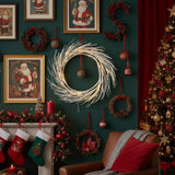 24 Inch Christmas Wreath with LED Lights Battery Operated Front Door Decorations for Indoor Outdoor 55181959