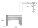 Montana Storage Desk, Spacious Stylish with Drawer and Shelf, White B097P167467