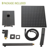 Dual Shower Head - 10 Inch Wall Mounted Square Shower System with Rough-in Valve, Oil Rubber Bronze W124357632