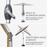 Rectangle Patio Umbrella with Crank Lift and Tilt Function W1859P320959