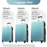 Hardshell Luggage Sets 3 Piece Gradient Color Expandable Suitcase with Spinner Wheels and TSA Lock N732P184448M
