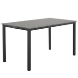 ZNTS Disassemble rectangular dining table with straight feet MDF grey desktop splicing PVC marble surface 17294165
