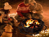 43" Octagonal Black Iron Fire Pit, Sheet Assembled Outdoor Bonfire Brazier with 01195977