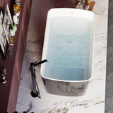 49'' x 28'' Acrylic Freestanding Soaking Bathtub, Square-shape Japanese Soaking Hot Tub, Sit-In W1573P170472