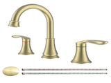 2-Handle 8 inch Widespread Bathroom Sink Faucet Brushed Gold Lavatory Faucet 3 Hole 360&deg Swivel 85777816