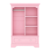 Open children's wardrobe with a hanging rod and open shelves, one large drawer, low design close to W1580P257497