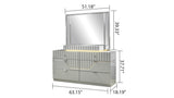 Modern Style 6- Drawer Dresser Made with Wood in Gray B009P155260