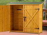 Outdoor Storage Shed with Lockable Door, Wooden Tool Storage Shed with Detachable Shelves and Pitch 28814055