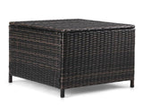 Outdoor PE Wicker Side Table with Storage, Patio Rattan End Table Square Container for Furniture 16033987