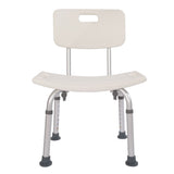 Medical Bathroom Safety Shower Tub Aluminium Alloy Bath Chair Seat Bench with Removable Back White 46933566