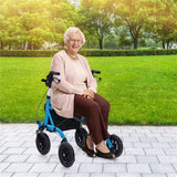 Outdoor Rolling Rollator Walker 9.5" All-Terrain Wheels, 6-Level Adjustable , Foldable, 42525850